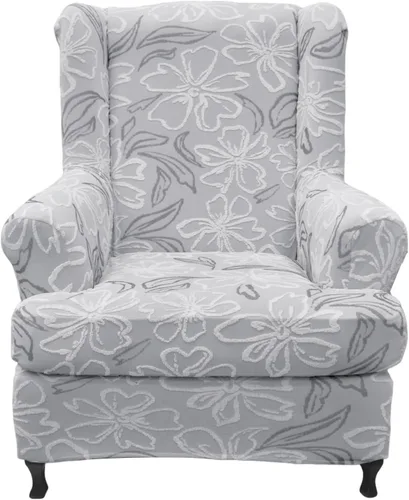 Vista 17 de Eco-Ancheng Fundas para silla con respaldo de ala, 2 piezas, fundas elásticas para silla con respaldo de ala, fundas para sillón con respaldo