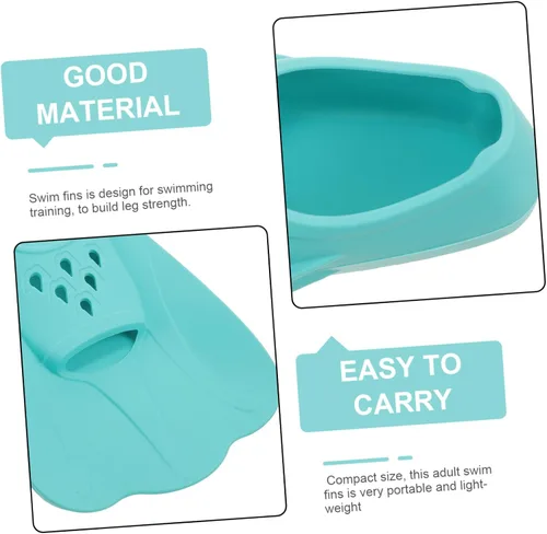 Vista 7 de Happyyami Aletas de natación cortas de silicona para adultos y aletas de entrenamiento flexibles para esnórquel en piscina y mar, cómodo diseño sin