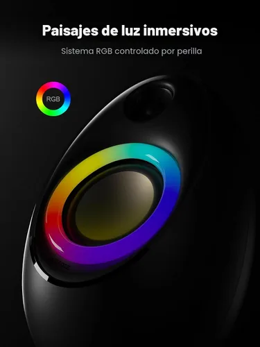 Vista 7 de Altavoces de computadora Bluedee para PC de escritorio, altavoces de escritorio Bluetooth 5.4 con 2 unidades de altavoz, altavoz USB de luz RGB