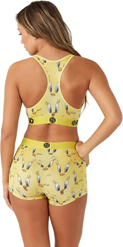 Vista 4 de PSD Looney Tunes - Brasier deportivo para mujer con espalda cruzada con tela de microfibra transpirable