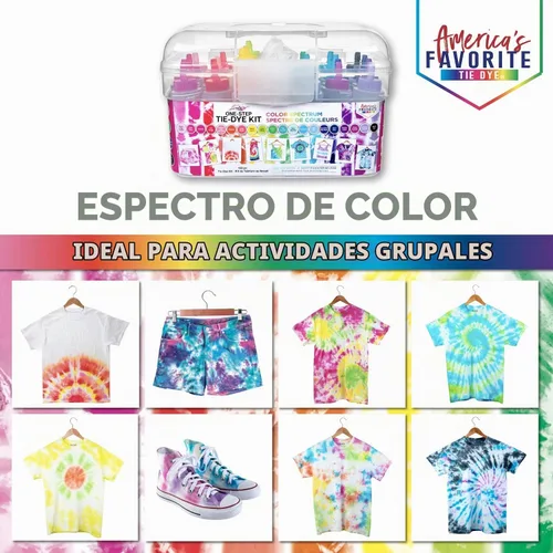 Vista 4 de Tulip Kit de teñido anudado de un solo paso Color Spectrum, 24 botellas, colores arcoíris, kit de tie-dye todo en uno para grupos grandes