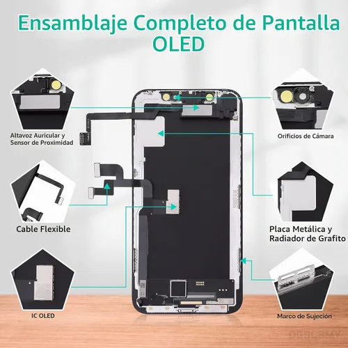 Vista 2 de [OLED] Reemplazo de pantalla para iPhone X 10 con altavoz frontal