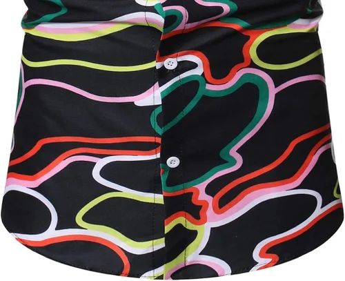 Vista 6 de Alalaso - Camisa de manga larga para hombre, de algodón, con botones, estilo étnico vintage, estampada