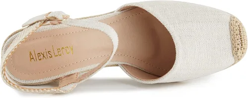 Vista 5 de Alexis Leroy Sandalias de cuña bordadas con hebilla y correa de hebilla para mujer
