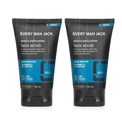 Vista 9 de Every Man Jack Exfoliante facial suave para hombres, exfolia la piel muerta, hidrata y revive la piel cansada con cuentas de jojoba, ácido