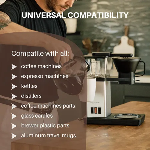 Vista 3 de Simply Good Coffee Descalcificador y limpiador. Paquete de limpieza descalcificadora para máquina de café y espresso. Quitamanchas sin fosfatos