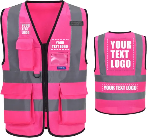 Vista 11 de A-SAFETY Chaleco de Seguridad Reflejante de Alta Visibilidad con Logo Personalizado (XS-8XL)