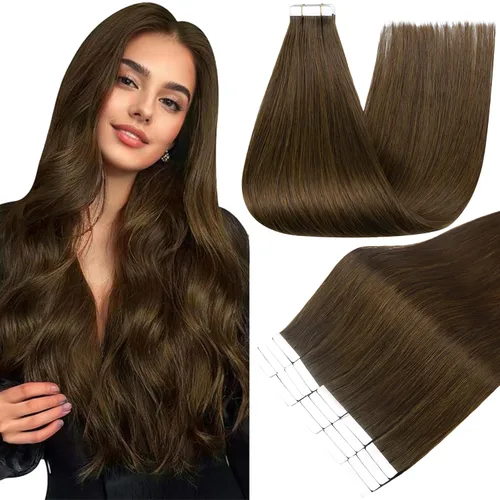 Vista 18 de Full Shine - Extensiones de cabello humano con cinta adhesiva, 10 pulgadas, sin costuras, color 1 negro azabache de 1.06 oz, cinta invisible
