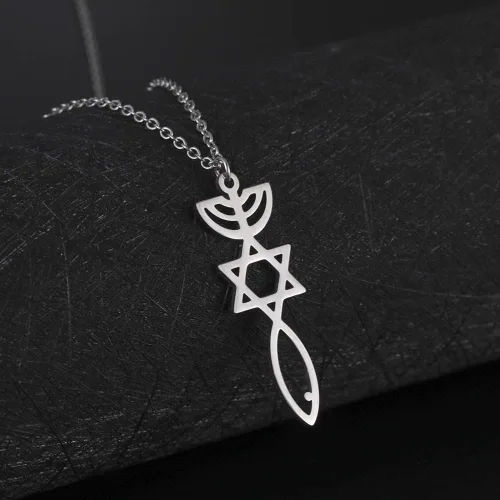 Vista 2 de Oyalma - Collar con colgante de estrella de David de Israel judío de Israel para mujer y hombre