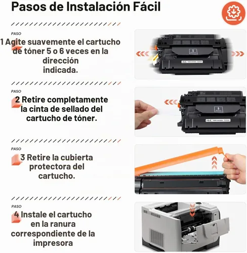 Vista 5 de v4ink CE255X - Cartucho de tóner compatible con HP 55X, 1 paquete de alto