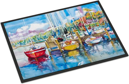 Vista 70 de Caroline's Treasures JMK1017JMAT - Tapete de caza de rana garza azul, 24 x 36 pulgadas, tapete para puerta delantera, interior y exterior