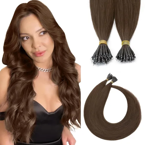 Vista 7 de MY-LADY Microlink - Extensiones de cabello humano con microcuentas de 14 pulgadas, extensiones de cabello rubio con micro bucle, extensiones