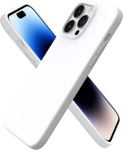 Vista 24 de ORNARTO Funda compatible con iPhone 14 Pro Max de 6.7 pulgadas, silicona líquida delgada de 3 capas con cobertura completa, funda protectora