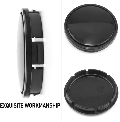 Vista 7 de RTRHINOTUNING - Tapas centrales de rueda de 2.2 pulgadas/56 mm compatibles con tapas centrales para aros de Golf Jetta Beetle, 1J0601171, DI: Negro