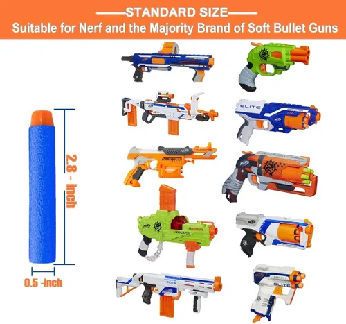 Vista 3 de POKONBOY 1200 Pack Refill Darts Compatible with Nerf Guns, Refill Bullet Darts Foam Darts Compatible with Nerf Guns N-Strike Elite Series Blaster