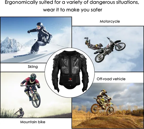 Vista 5 de Gute - Chaqueta protectora de motocicleta con armadura completa, chaqueta protectora de motocross, armadura protectora, equipo deportivo