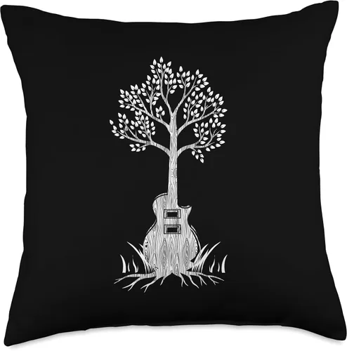 Vista 4 de Electric Guitar Gifts & Accessories E Tree-Guitarist - Almohada de guitarra eléctrica, 16 x 16 pulgadas, multicolor