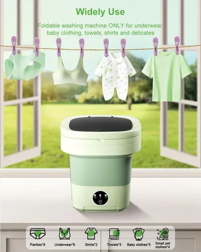 Vista 7 de Portable Washing Machine, 16L Upgraded Capacity Mini Washer Compact Deep Cleans Underwear,Baby Clothes,Small Clothes Lightweight for