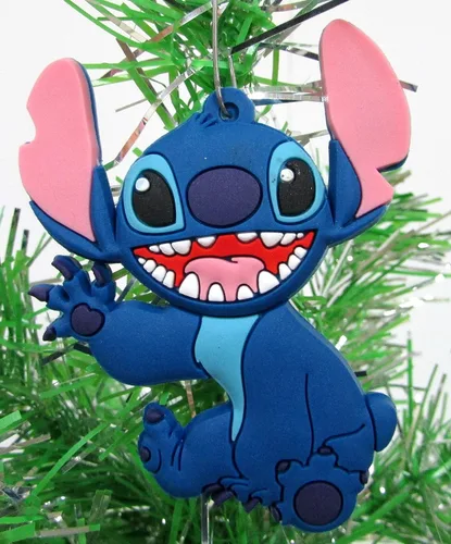 Vista 3 de Stitch - Juego de adornos navideños (diseño único inastillable)
