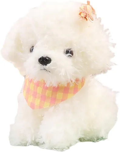 Vista 7 de Peluche de Perro de 8 Pulgadas, Juguete de Peluche de Perro Relleno, Gran Regalo para Niños, Decoración del Hogar (Beige)