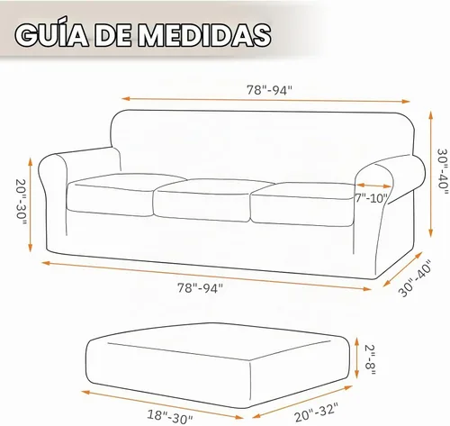 Vista 5 de KEKUOU 4 piezas de fundas elásticas para sofá de 3 cojines, fundas para sofá para mascotas, fundas para sofá lavables, suaves y elásticas, protector