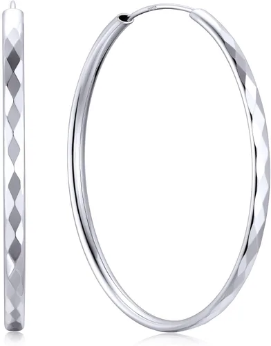 Vista 15 de ChicSilver Aretes de aro de plata de ley para mujer, aros de plata de ley 14k dorado