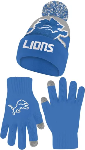 Vista 51 de Ultra Game Adults NFL Official Super Soft Winter Beanie Knit Hat With Warm Touch Screen Gloves
