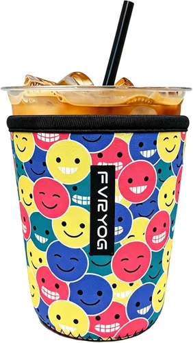 Vista 167 de Reusable Insulated Neoprene Iced Coffee Sleeves for Iced Coffee Cups, Coffee Coolies sleeves for Iced & Hot Drinks