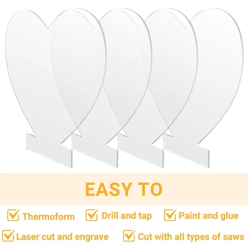 Vista 4 de Gartful 4 piezas de láminas acrílicas para base de luz, tablero de plexiglás transparente fundido, panel de vidrio de plástico de 0.08" (2mm)