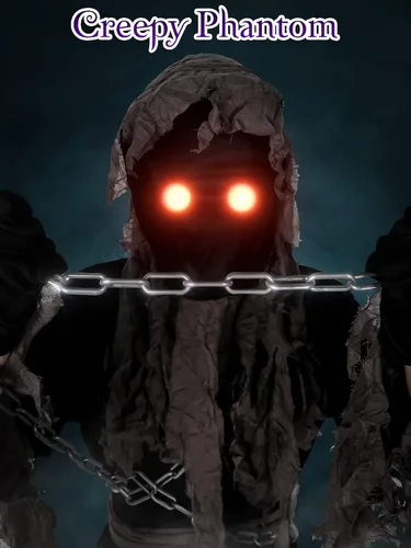 Vista 5 de Disfraz de parca sombría para niños con ojos rojos brillantes, Halloween, cosplay, guadaña de la muerte, accesorios para disfraz de miedo, vestido