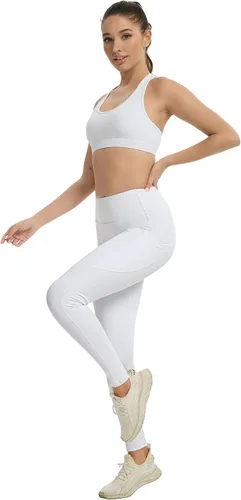 Vista 5 de adorence Leggings para mujer con bolsillos (cintura alta, elásticos y opacos), pantalones de yoga, leggings de entrenamiento para mujer