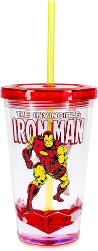Vista 3 de JUST FUNKY Marvel Retro Iron Man Taza de carnaval de 19 oz