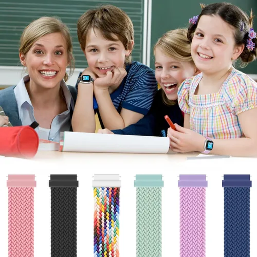 Vista 5 de SimpleThings Correa trenzada compatible con el reloj AT&T amiGO Jr, bandas de nailon elástico suave con hebilla ajustable fácil