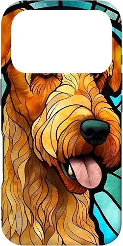 Vista 30 de Airedale Terrier Dog Stained Glass Case for iPhone 17