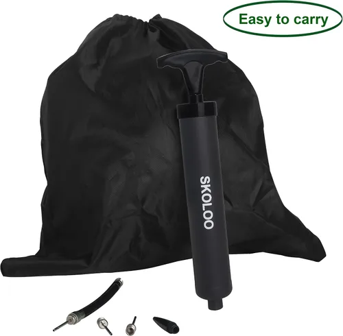 Vista 8 de SKOLOO Kit de inflador de bomba de aire portátil de 10 pulgadas con aguja, boquilla, manguera de extensión para fútbol, baloncesto, fútbol