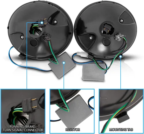 Vista 6 de AmeriLite L.E.D - Luces traseras negras para Chevy Corvette/Covette Z06, lado del pasajero y del conductor