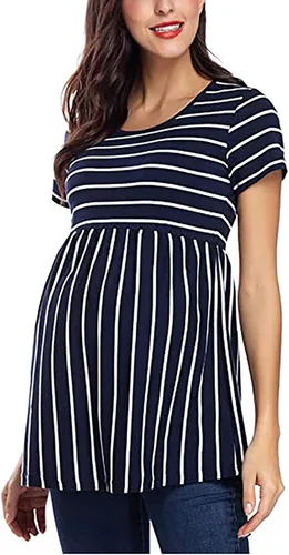 Vista 3 de Camisetas de manga estampada para embarazo, camisetas de maternidad para mujer, de moda, de maternidad, de 6 meses, para bebé niña