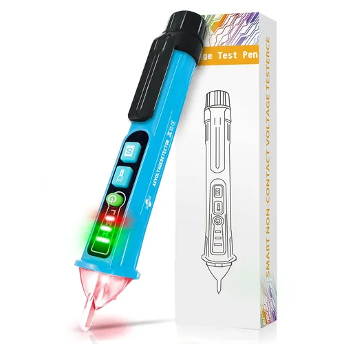 Vista 10 de Probador de Voltaje, X-XIANQI Probador Detector de Voltaje Sin Contacto, Pluma Probadora de Electricidad, Rango Dual 12V-1000V/48V-1000V, Probador