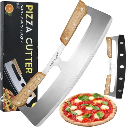 Vista 8 de Sharp - Cortador de pizza de 14 pulgadas con asas dobles y cubierta protectora, bueno para cocina y comedor