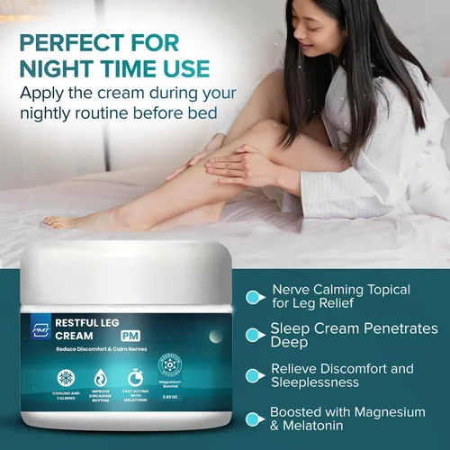 Vista 6 de Crema relajante para piernas de PMT, tópico calmante nervioso para aliviar las piernas, la crema para dormir penetra profundamente, alivia
