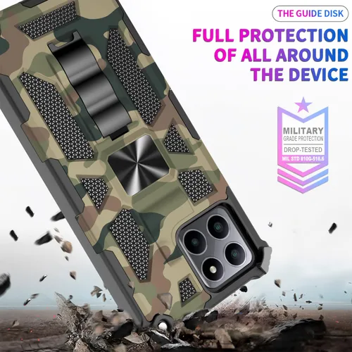 Vista 2 de Funda para Boost Mobile Celero 5G Plus (solo versión Plus), con 2 protectores de pantalla, grado militar, función atril con soporte magnético