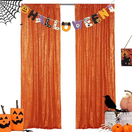 Vista 30 de Hahuho - Cortina de fondo de lentejuelas negras, 2 piezas de 2 pies x 8 pies, cortina de fondo con purpurina para fiestas, Navidad, boda, decoración
