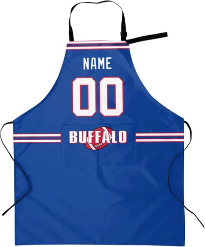Vista 23 de Delantal con bolsillos, nombre personalizado y número, regalos personalizados para hombres y mujeres fanáticos del fútbol