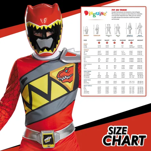 Vista 4 de Power Rangers Dino Charge - Disfraz infantil clásico rojo