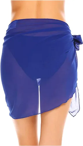 Vista 4 de Dressever Pareo para mujer, pareo de playa transparente, de gasa, para cubrir el traje de baño