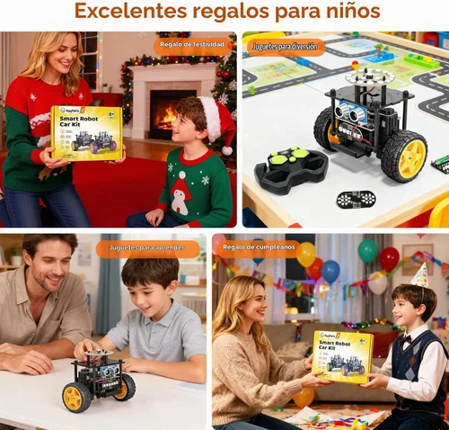Vista 7 de Kit de coche robot inteligente, robótica para niños de 8 a 12 años Negro