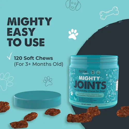 Vista 7 de Mighty Paw Waggables Suplemento de apoyo articular para perros (fabricado en Estados Unidos) Glucosamina para perros Suplemento de cadera