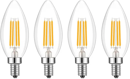 Vista 10 de Bombilla Edison de filamento LED de base europea E14, 2 W, blanco cálido, 2700 K, no regulable (paquete de 4)