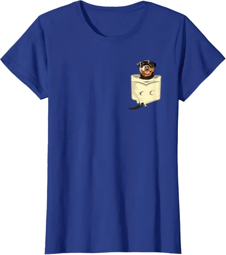 Vista 12 de Rottweiler In A Pocket - Camiseta de entrenamiento de cachorros para amantes de los perros, Negro