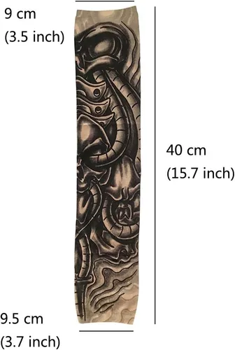 Vista 2 de Juland Juego de 6 fundas temporales para tatuajes para tatuajes, fundas para brazos, protectores solares para brazos, accesorios para fiestas